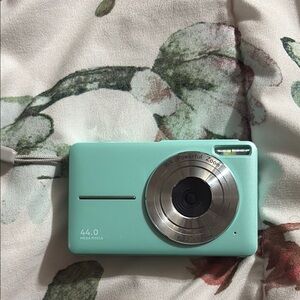 Mint Green Digital Camera with Silver Lens